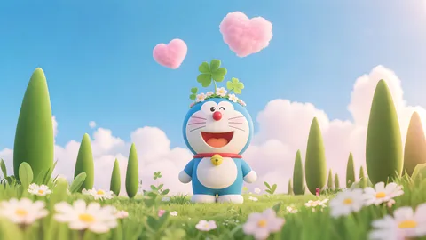 哆啦A梦春日花环