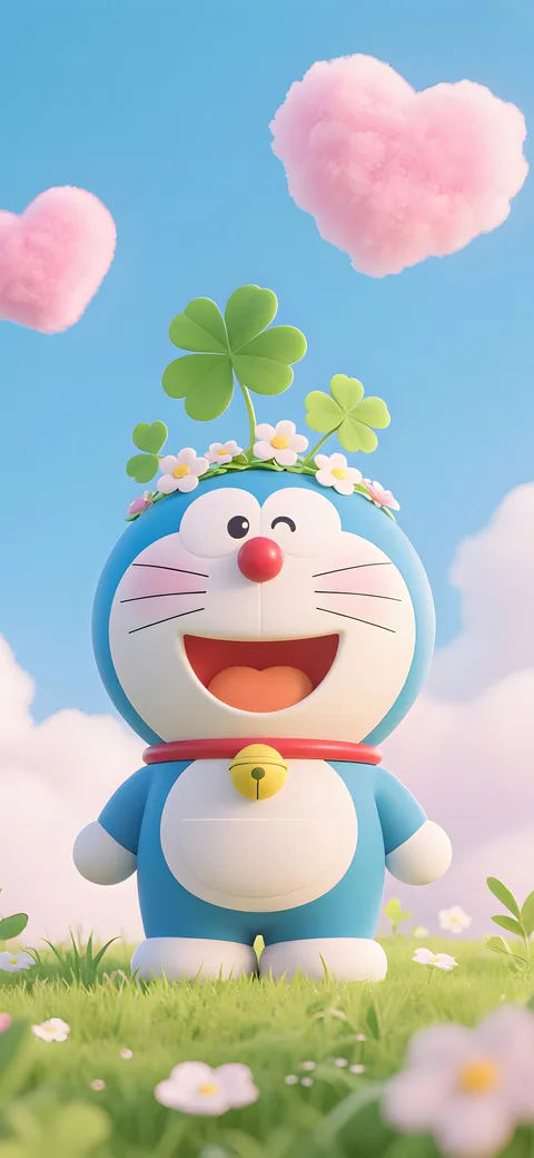 哆啦A梦春日花环