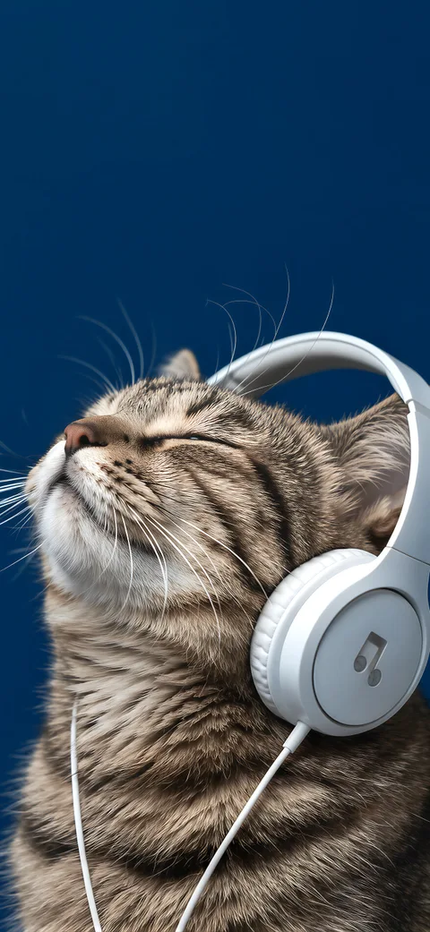 治愈戴耳机萌猫